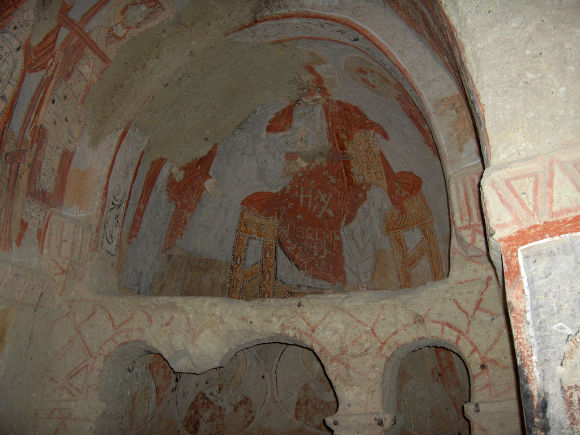 Fresco of Christ Pantocrator in Azize Barbara Kilisesi